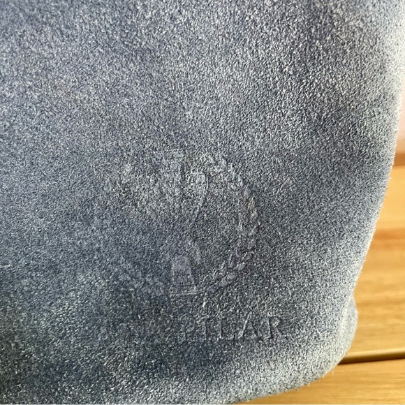 Ala Pilar Blue Suede Leather Tote Large - Picture 12 of 16